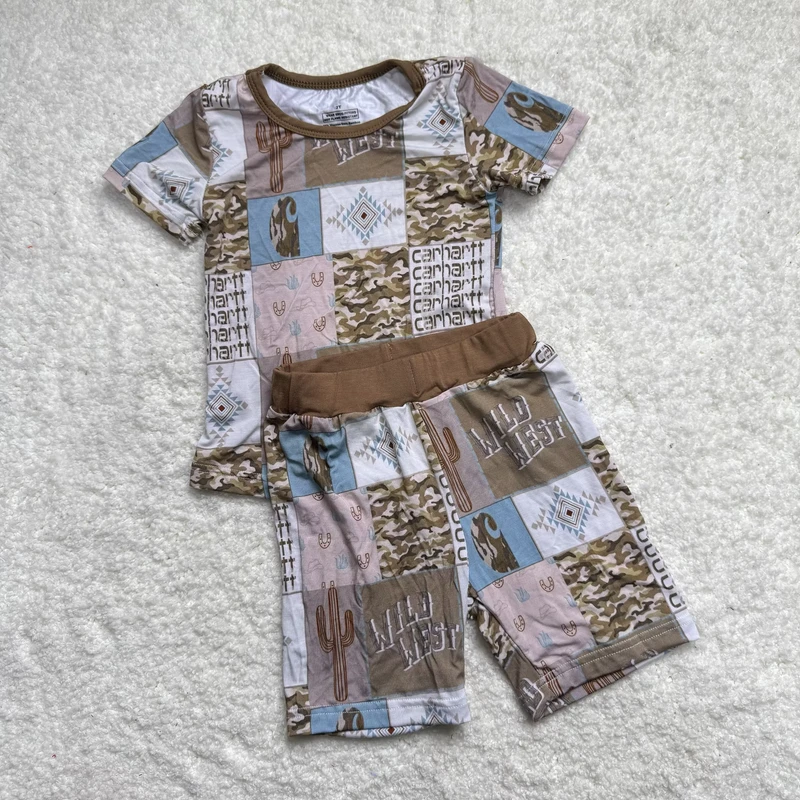 CHINEE Custom Print Kids Bamboo Short Set Girls Tshirt and Pants Two Piece Set Pajama Baby Toddler Girls Clothing Sets