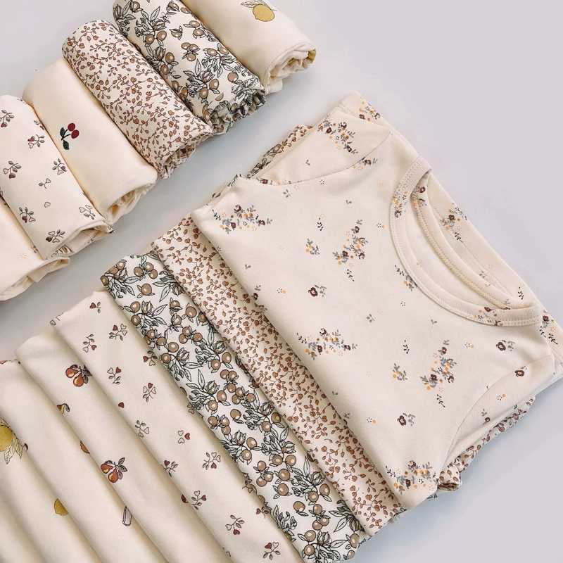 CHINEE Custom Print Kids Pajamas Set Breathable Cotton Toddler Sleepwear Baby Sleepwear 2 Piece Sets for Spring Autumn