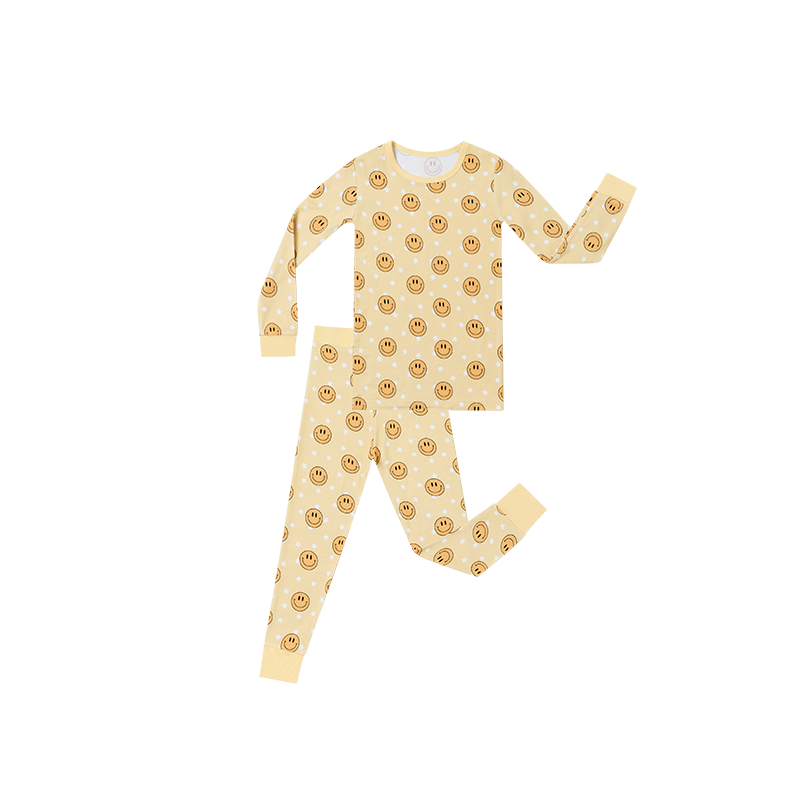 CHINEE Custom Print Organic Bamboo Baby Toddler Girl's Boy's Sleepwear Pjs Children's Clothing Set Kid Two Pieces Pajamas Set