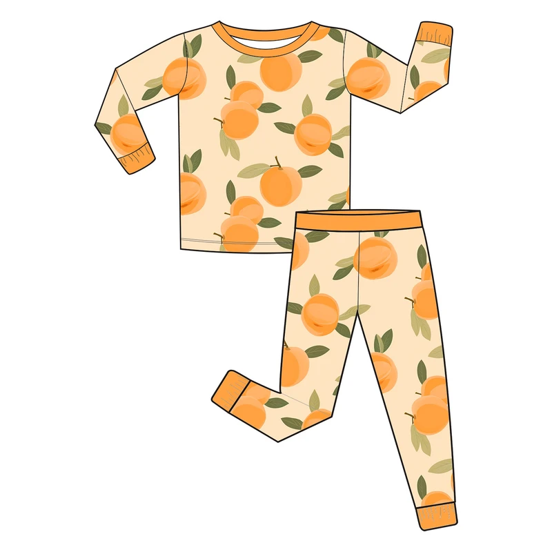 CHINEE Custom Print Organic Bamboo Spandex Baby Toddler Children Sleepwear Pjs Clothing Set Kid Two Pieces Pajamas Set for Kid
