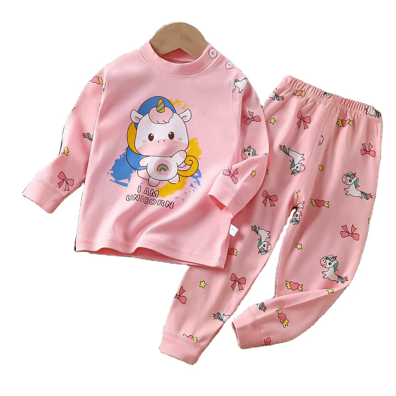 CHINEE Custom Printed Cotton Baby Pajamas Suits Kids Clothing Factory 2 Pcs Long Sleeve Casual Toddler Set