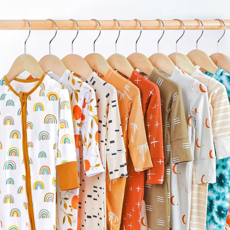 CHINEE Custom Printing Baby Bamboo Pajamas Infant Sleeper Toddler Long Sleeve Jumpsuits Newborn Rompers
