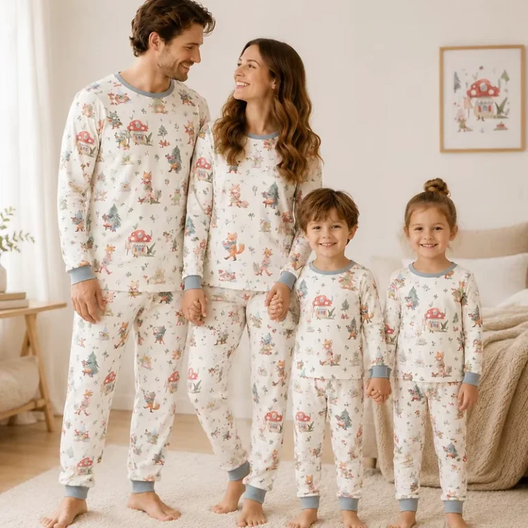 CHINEE-Custom-Printing-Mom-and-Daughter-Outfit-Family-Matching-Outfit-Bamboo-Spandex-Pajamas-Set