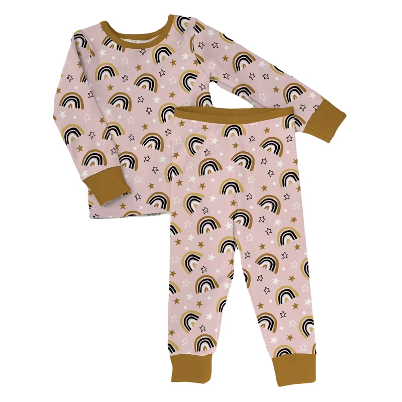 CHINEE Custom Rainbow Sleepwear Family Matching Bamboo Pajamas Kids Clothes Sleepwear Pajamas
