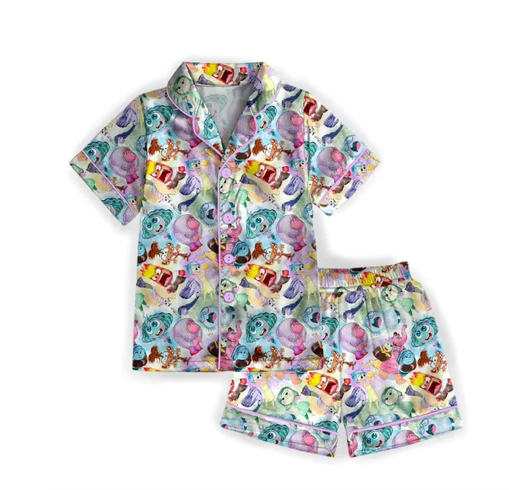 CHINEE Custom Short Sleeves Shorts Collar Pajamas Set Kids Bamboo Pajamas Bamboo Baby Pajamas