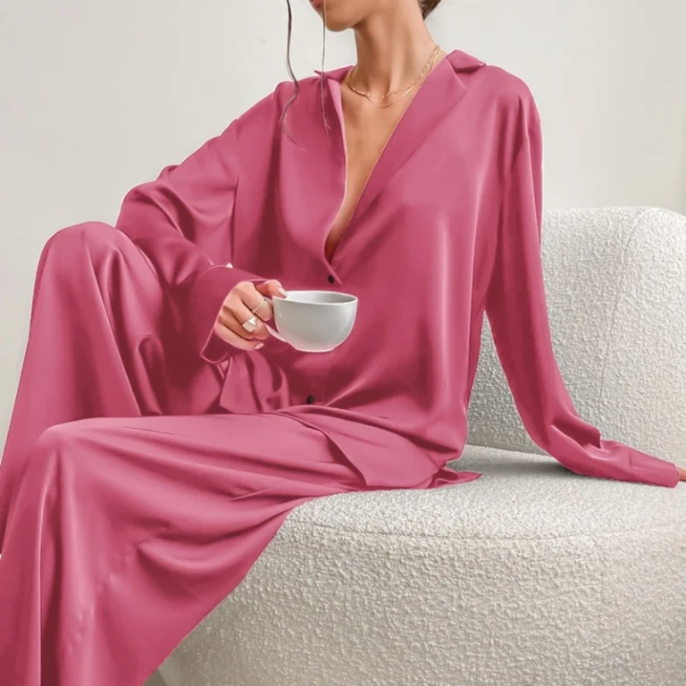 CHINEE-Custom-Silk-Women-Lounge-Wear-Sets-Two-Piece-Pajamas-Oversized-Loungewear-Set-Unisex-Satin-Sleepwear-Set