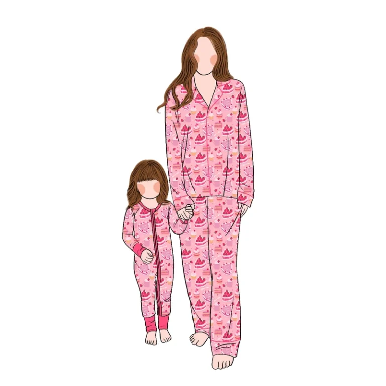 CHINEE-Custom-Sleepwear-Button-up-Pajamas-Sets-Kids-Adults-Cute-and-Comfortable-Baby-Romper-Zippy-Pajamas