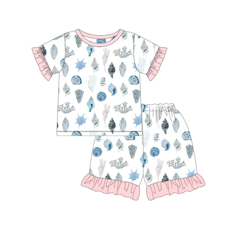 CHINEE-Custom-Summer-Print-Cotton-Design-Sleepwear-Two-Piece-Set-Boutique-Girls-Kids-Pajamas-1