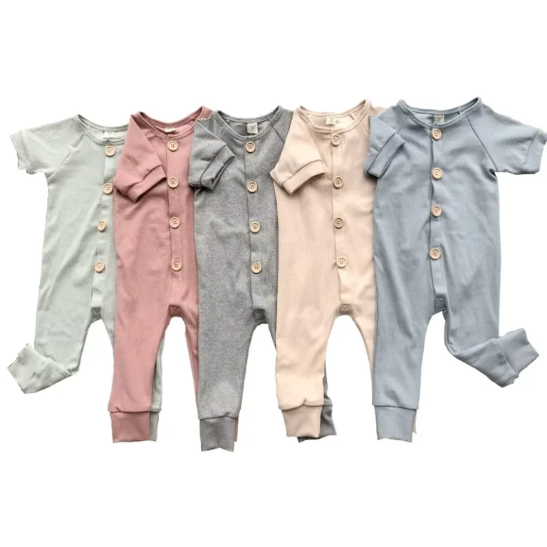 CHINEE-Custom-Summer-Unisex-Infant-Baby-Jumpsuit-Ribbed-Short-Sleeve-Baby-Rompers-Kids-Pajamas-1