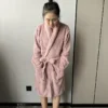 CHINEE Custom Super Soft Long Sleeve Hooded Casual Bathrobe for Women 100% Polyester Various Pink Pajamas Thermal Feature for