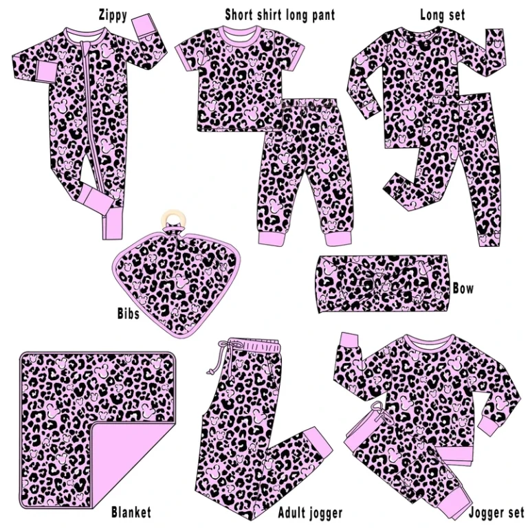 CHINEE-Custom-Unisex-Baby-Bamboo-Rompers-Kids-Pajamas-Purple-Family-Matching-Sleepwear-Sleepsuit-Clothes
