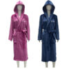 CHINEE Custom Unisex Flannel Fleece Bathrobe For Women Winter Long Men Sleepwear Spa Bath Hooded Robe