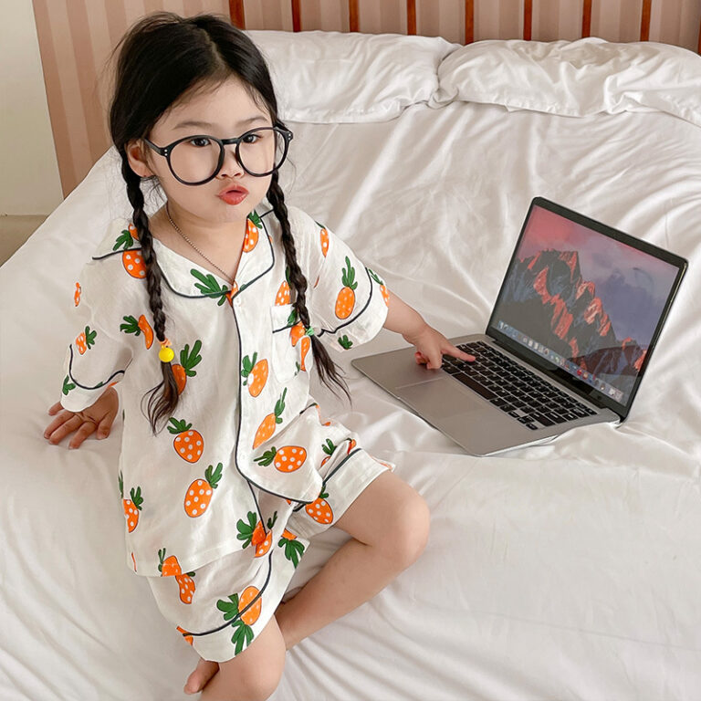 CHINEE-Custom-Unisex-Kids-Pajama-Sets-100-Cotton-Short-Sleeve-Girls-Pajama-Sets-Thin-Fruit-Printing-Boys-Pajama-Sets