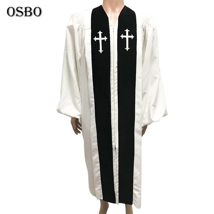 CHINEE Custom White Men Church Choir Gown Clergy Robes for Men
