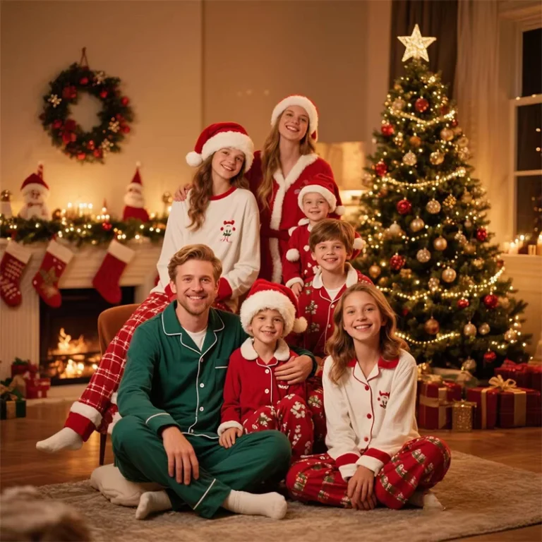 CHINEE-Custom-Winter-Christmas-Pajamas-Sleepwear-Family-Women-Men-and-Kids-Family-Matching-Christmas-Pajama-Set