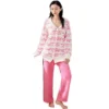 CHINEE Custom Winter Women's Coral Fleece Pajama Set Soft Warm Thick Fluffy Loungewear Home Wear Pajamas