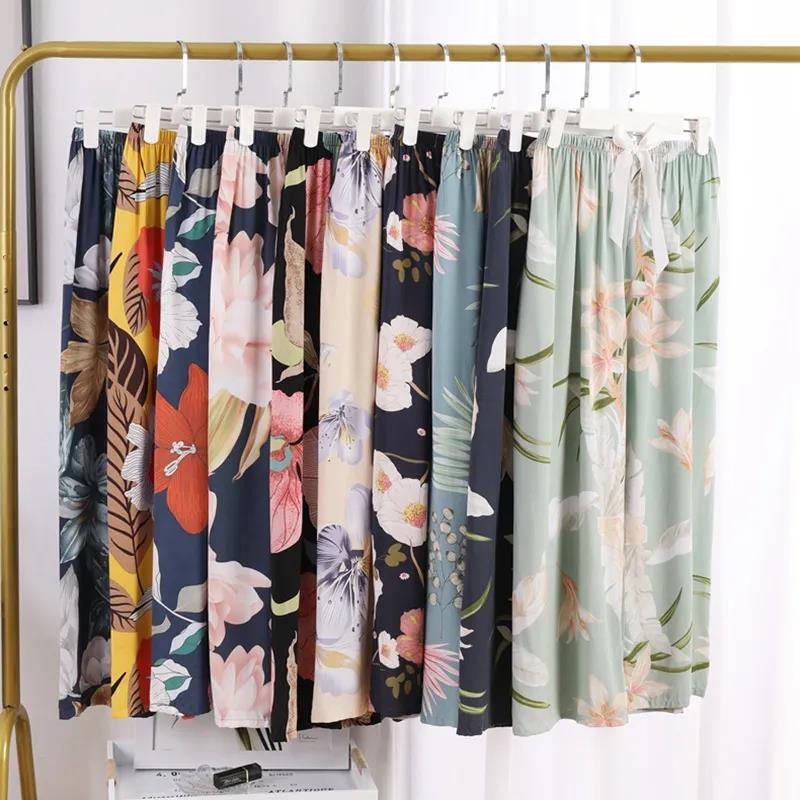 CHINEE Custom Women Pajamas Home Wear Pants Spring Summer Cotton Pajamas Print Loose Lounge Pant