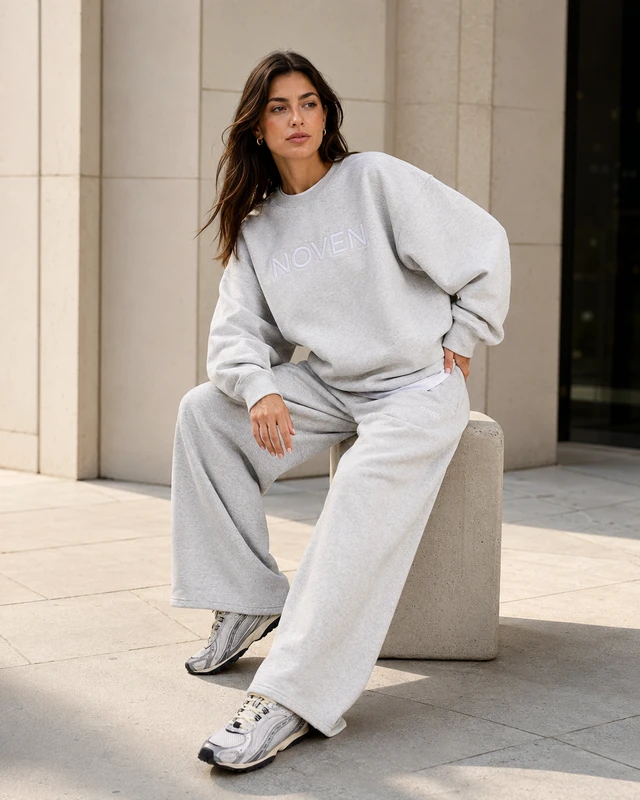 CHINEE Custom Women's 3D Embroidery Casual Loungewear Two Piece Sweatshirt Sweatpants Set Oversized Breathable Tracksuit