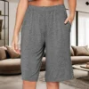 CHINEE Custom Women's Bamboo Cotton Pajama Shorts Soft Summer Sleep Shorts with Pockets and Elastic Waist Loungewear Set