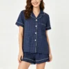 CHINEE Custom Women's Plaid Homewear Short Sleeve Teen Girls Nightwear Lady Pijama Set Loungewear Nightgown Pajamas for Teen Girls