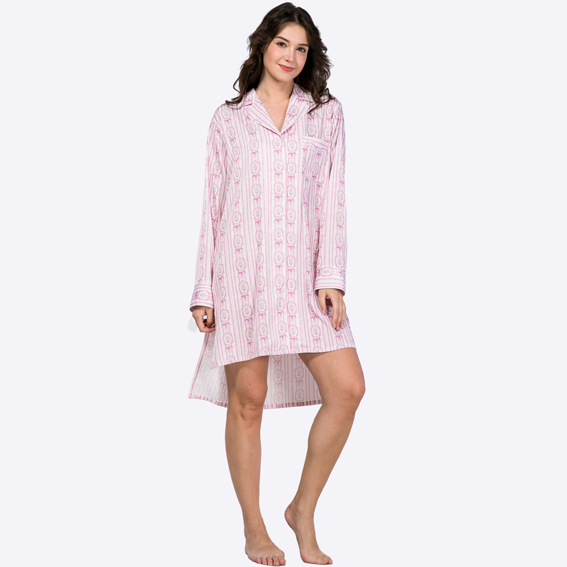 CHINEE Custom logo Women's High Quality Oversized Shirt Print Loungewear Nightdress Manufacturers