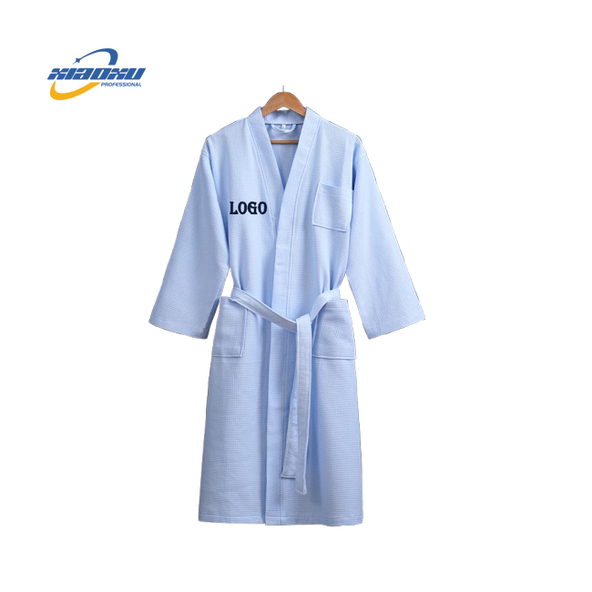 CHINEE Customizable Unisex Bathrobe Cut Pile Soft 100% Cotton Luxury Bath Robe