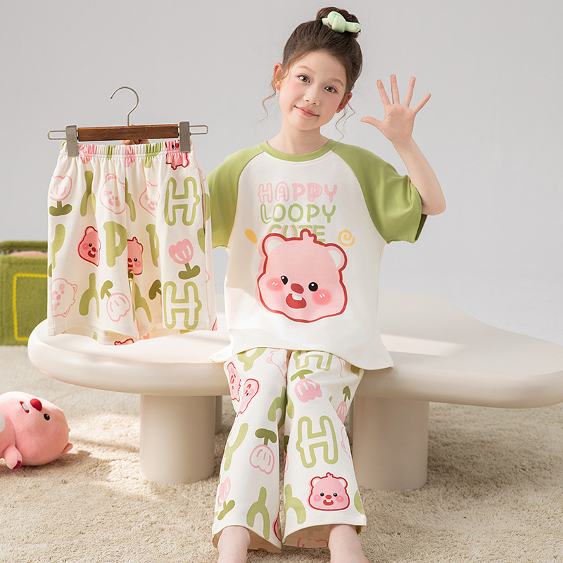 CHINEE Customized All season Children's Baby Toddler Neck Loungewear Pajamas Soft Breathable Moisture Wicking Warm Girls' Pajama Sets