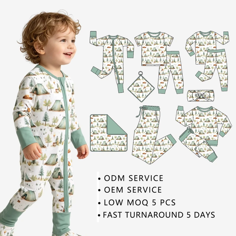 CHINEE Customized Bamboo Pajamas Newborn Baby Bodysuit Romper Kids Clothing Sets Children's Clothing Bamboo Clothing Baby Products