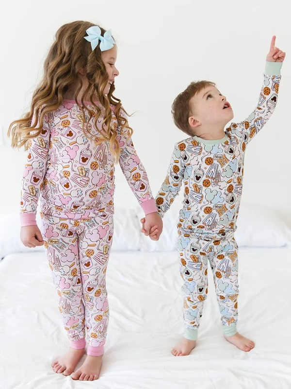 CHINEE Customized Cartoon Characters Print Children Pajama Clothes Set Baby Boy Pajamas 2 Piece Girls Milk Silk Pajamas for Kids