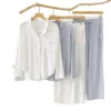 CHINEE Customized Christmas Comfort Printed Elastic Knitted Bamboo Long Sleeve Casual Clothing Set for Women's Pajamas
