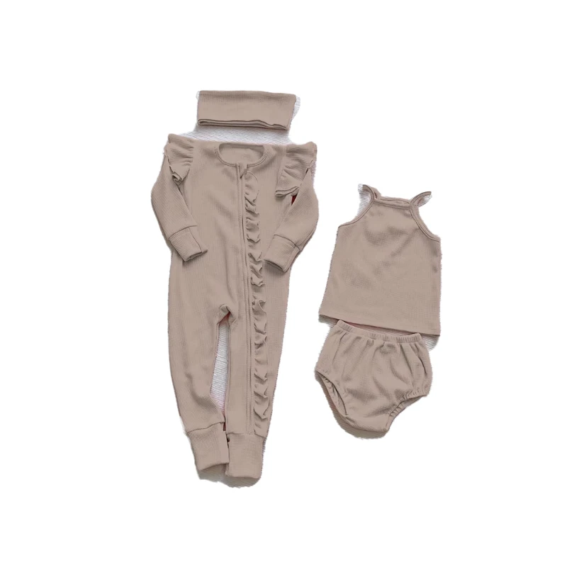 CHINEE Customized Color Toddlers Pajamas Organic Zipper Bamboo Baby Romper Little Sleepers Kids