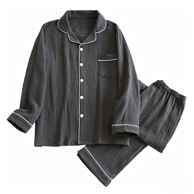 CHINEE Customized Night Suit Men Muslin Sleepwear Pajama Pants for Men Loungewear Male Pyjamas Sleepwear Nightgowns for Men