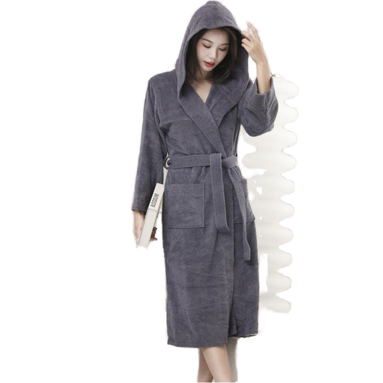 CHINEE-Customized-ODM-100-Cotton-Breathable-Elegant-Luxury-Romantic-Fashion-Spring-Summer-White-Knee-Bathrobe-Cut-Pile-SPA