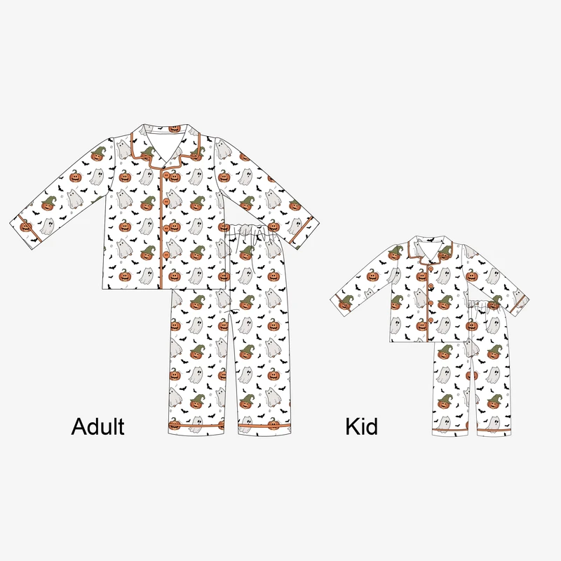 CHINEE Customized Printed Bamboo Mommy and Me Family Matching Outfits 2pcs Pajamas Set for Kids Women Family