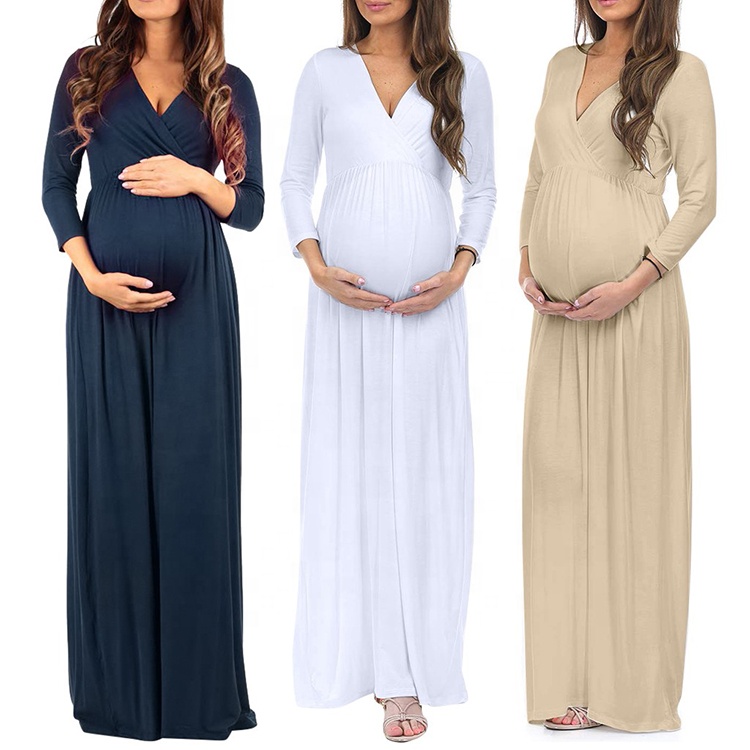 CHINEE Customized Soft Cotton Women Cloth Pajamas Maternity Nightgown Breastfeeding Nightdress for Pregnant Women Nightgowns Long Dress