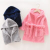 CHINEE Customized Solid Color Children Cartoon Clothing Flannel Pajamas Hooded Bathrobe Kid Robe