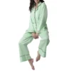 CHINEE Customized Thermal Breathable Quick Dry Summer Elegant Women's Silk Cotton Satin Pajama Sets Short Sleeve Soft Sleepwear Lounge