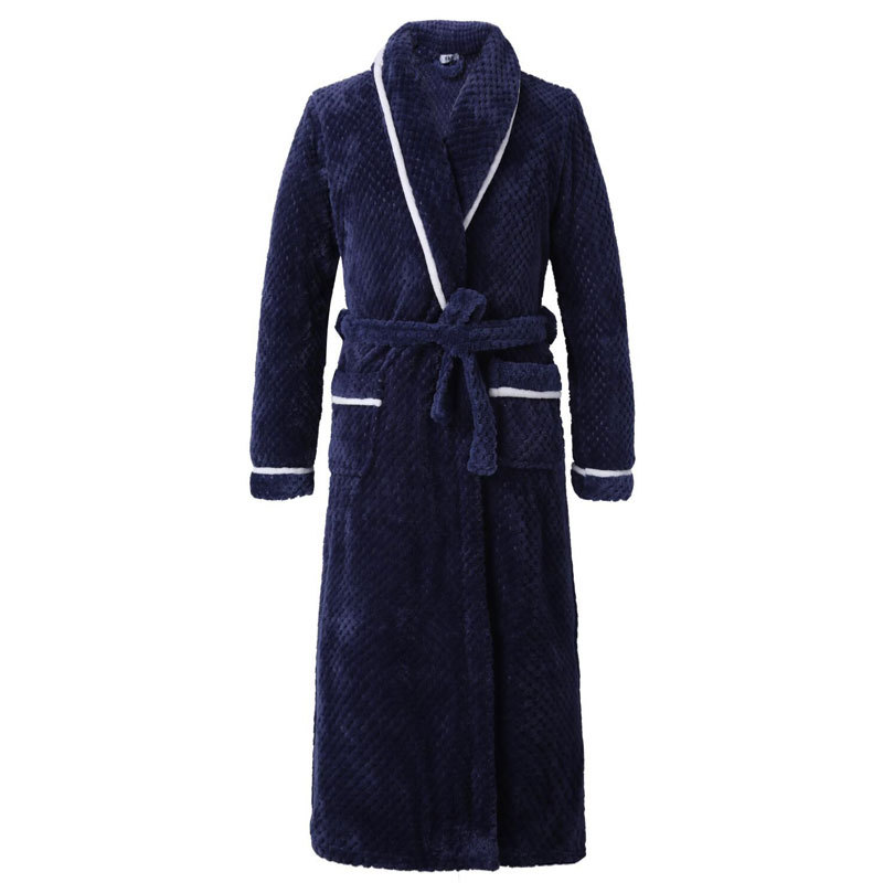 CHINEE Customized Women and Men Cotton Robes Lounge Wear Solid Woven Long Bathrobe