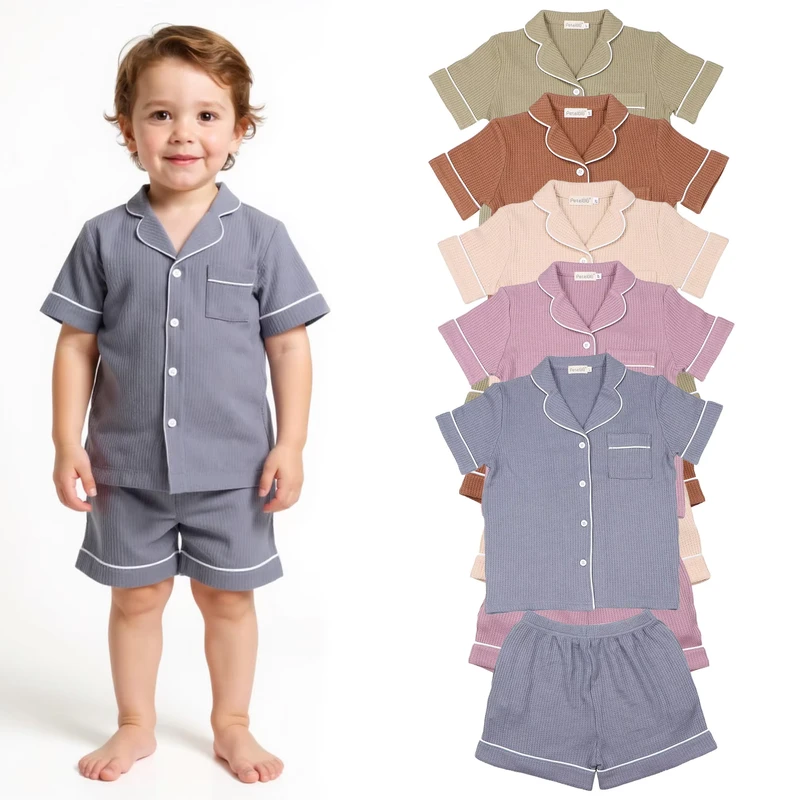 CHINEE Cute kids sleepwear set soft cotton pajamas boys girls nightwear comfy cartoon print baby pjs children lounge wear outfits
