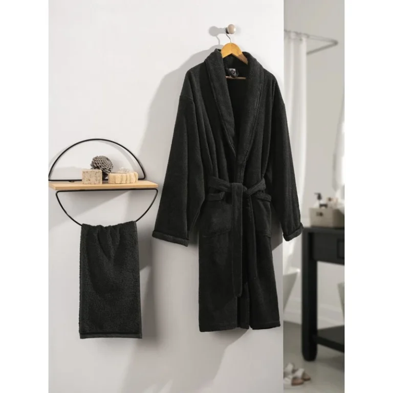 CHINEE-Deluxe-Single-Bathrobe-Set-Cotton-Box-Anthracite