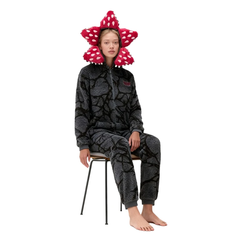 CHINEE Demogorgon Onesie Pajamas Adult Winter Wear Long Sleeve Keep Warm Women's Home Outfit