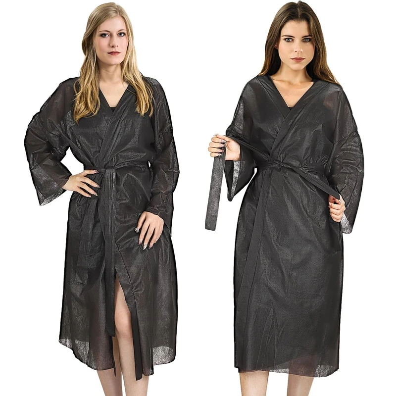 CHINEE Disposable Esthetician Bed Bath Robes Kimono for Women Single Time Spa Wear Bathrobe