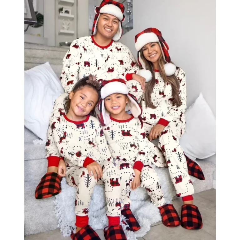 CHINEE-Drop-Shipping-Christmas-Family-Pajamas-Set-Custom-Matching-Design-Elastic-Waist-Summer-Mommy-Me