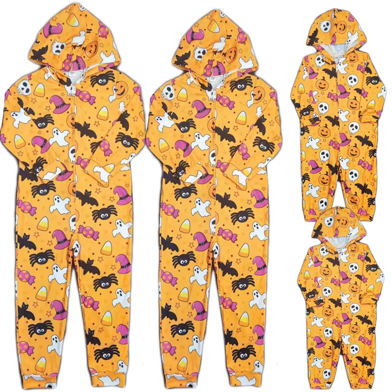 CHINEE Drop Shipping Fall Long Sleeve Onesies Women Man Baby Kid Sleepwear Jumpsuit Halloween Onesis Family Pajamas Matching Sets
