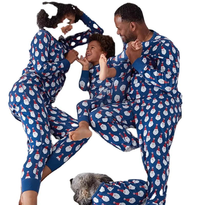 CHINEE Eco Friendly Christmas Matching Family Pajamas Bamboo Cotton Holidays Matching Family Pajamas Sustainable Matching Family Pajama