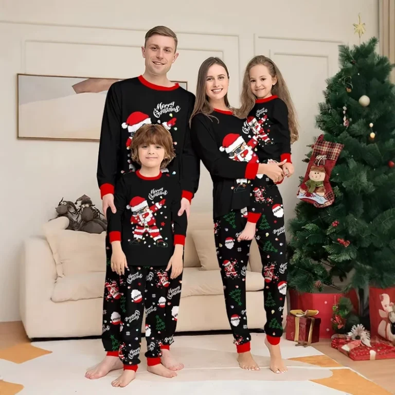 CHINEE-Elegant-Christmas-Family-Matching-Pajama-Sets-Cute-Santa-Claus-Print-Soft-Breathable-Long-Sleeves