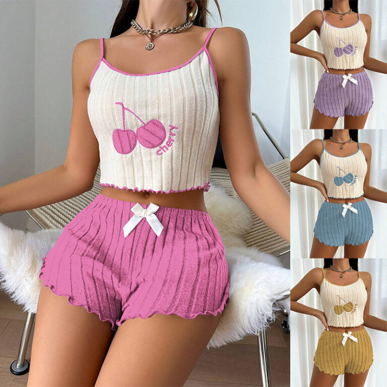 CHINEE-Elegant-European-Style-Embroidered-Camisole-and-Short-Pants-Pajama-Set