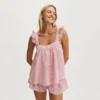 CHINEE Elegant Sweet Trendy Women's Sleeveless Top Shorts Pajama Sets Loungewear Spring Summer Autumn Casual Soft