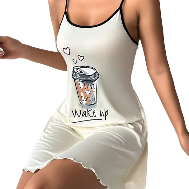 CHINEE European American Women's Comfortable Home Casual Animal Print Nightdress Sexy Cross Border Short Skirt Summer Soft Breathable
