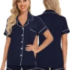 CHINEE Examples OEM Bamboo Cotton PJ Custom Logo Summer Shorts Sleeve Two Piece Women Wedding Bridesmaid Pajamas Set